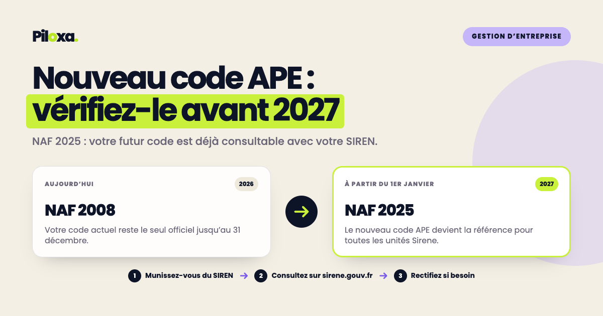 Passage de la NAF 2008 en 2026 à la NAF 2025 au 1er janvier 2027, avec trois étapes pour vérifier son futur code APE